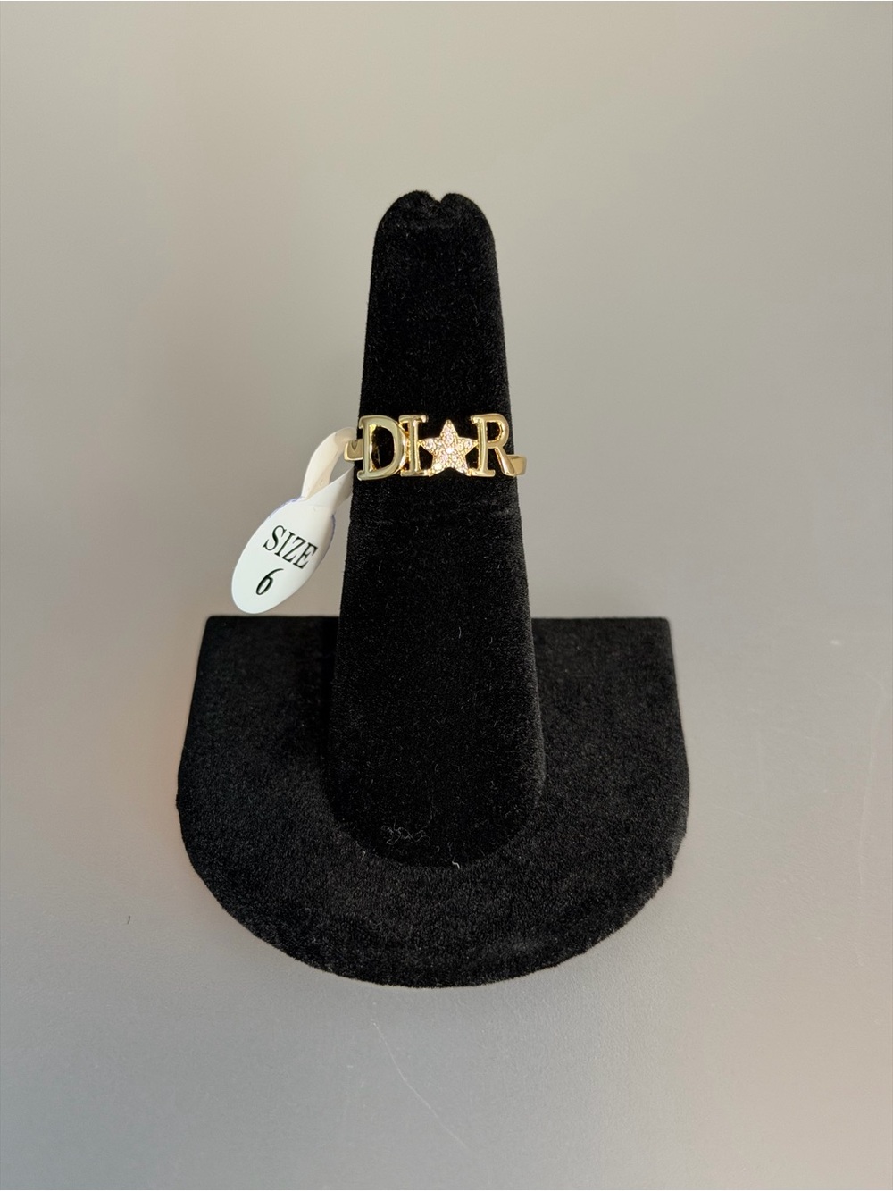 New Arrivals Gold Tone Letter Ring with Star Accent